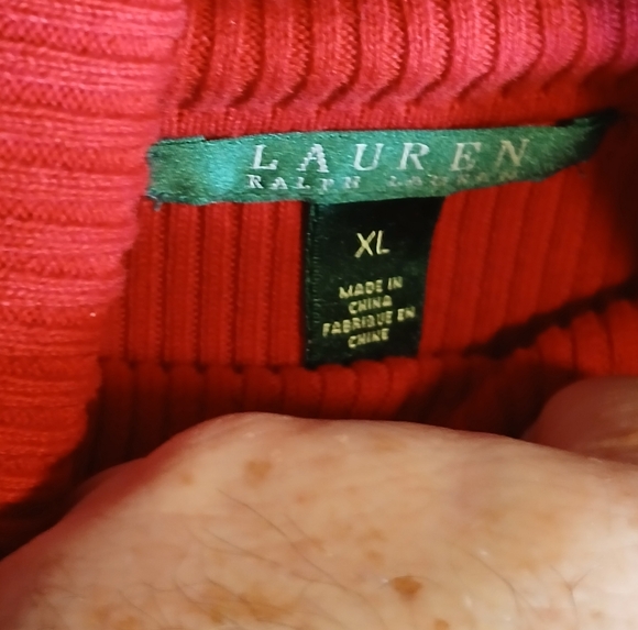 Lauren Ralph Lauren Rich redcon trail neck logo sweater extra large - Picture 14 of 16